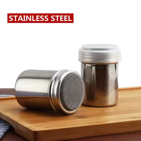 Stainless Steel Cocoa Flour Coffee Sifter Flour Sugar Icing Mesh Sifter Powder Spreading Tank for Fa