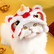 Best Choice DY Loving Chinese Traditional Lion Dance Pattern Pet Hats for Puppy Shih Tzu Teddy Poodl
