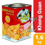 MERAH [Exp Jun-jul 2023] Khong Guan Red Assorted Biscuits 1600gr - Red Khongguan Biscuits Packaging Cans Box