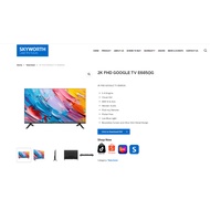 SKYWORTH NEW 32'' HD / 43'' 2K GOOGLE TV (SMART TV) E6800G 32E6850G 43E6850G,Ultra-Slim Metal Design