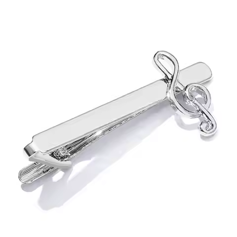 Fashion Men Tie Clip Treble Clef Piano Score Tie Clip Musical Note Tie Clip Cufflinks Business Tie C