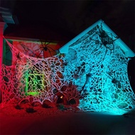 Luminous Fluorescent Color Halloween Spider Web Luminous Halloween Spider Web Spider Web Cloth Hole 