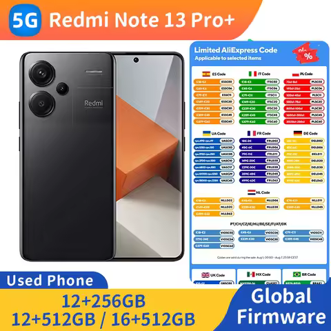 Redmi Note 13 Pro+ Plus 5G RAM 16GB ROM 512GB 6.67 inch 2712x1220px 120W 5000mAh Used phone
