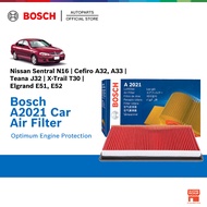 Bosch A2021 Engine Air Filter Element for Nissan Sentral N16 B14, Cefiro A32 A33, Teana J32, X-Trail