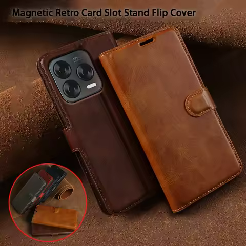 For Moto G37 G77 G67 G57 G86 G15 Power G100 G84 G56 G85 G75 G35 Magnetic Retro Card Slot Stand Flip 