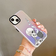 Iphone case Matte Gradient Color Changing Skeleton iphone 6 7 8 plus x xr xs 11 12 13 14 15promax - 