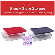 Pyrex 3-cup Rectangular Glass Food Storage Container with Red Lid