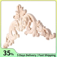 20*20cm Rubber Wood Oak Carved Corner Onlay Applique Cabinet Unpainted