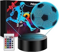 Polemera Football Gifts Boys Girls, Football Lamp for Children Boys, 3D Night Light with 16 Colours 