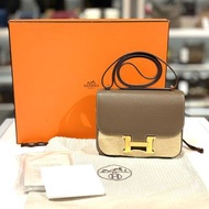 99.9%NEW二手HERMES MINI CONSTANCE, U 大象灰金扣EPSOM皮, C19 , 迷你康康包 #香榭站正品