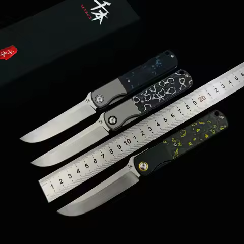SENBON ZD01 Folding Knife Ceramic Carbon Fiber + Titanium Handle ZDP-189 Blade Outdoor Camping Rescu