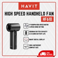 HAVIT HF610 Handheld Fan 3,000mAh | 17400RPM 5-Speed Wind Speed Adjustment