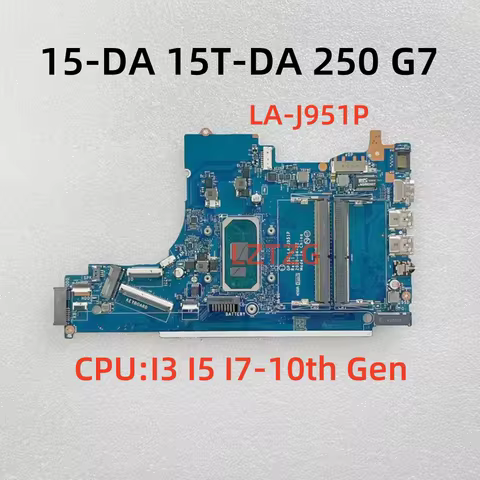 LA-J951P For HP 15-DA 15T-DA 250 G7 Laptop Motherboard CPU I3 I5 I7-10th Gen DDR4 100% Test OK