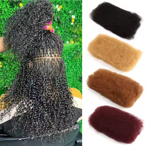 Sleek QVR Afro Kinky Bulk Hair No Attachment For Man Afro Curly Bulk Human Hair Remy Dreadlock Natur