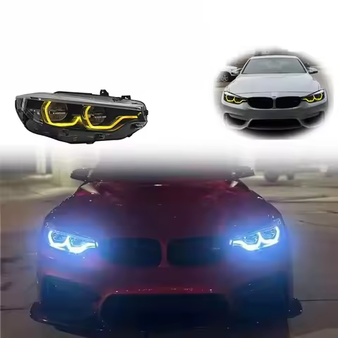 Auto V2 IKON Headlights for 4 Series F32 F36 F80 F82 13-20 LED DRL Yellow/White