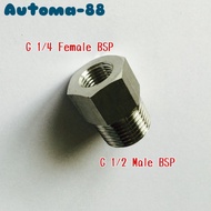 Md99 G Thread Adapter 1/4 Female x G 1/2 Male Stainless steel SS304 BSP