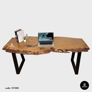 ST302. Chengal Emas Solid Wood Rustic Office Table/ Study Table/ Tea Table