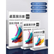 A4/A5/A6/3R Acrylic Poster Menu Holder Clear Frame Restaurant Desktop Display Stand Card Slot Design