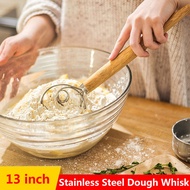 13แป้งปัดสแตนเลสภาษาสวีดิชคำแป้ง Whisk ไม้ DIY อุปกรณ์อบขนมเครื่องตีไข่ Beater แป้งขนมปังเครื่องมือห้องครัวอุปกรณ์เสริม