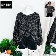 Size 3XL Shein Brand Authentic 1 Shirt Luxurious Sleeves Mink Plus Shiny Scales Black/Silver Suitabl