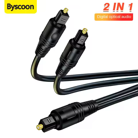 1 To 2 Toslink Gold-Plated Digital Optical Audio Cable Spdif For Amplifiers Blu-Ray Players Xbox Ps4