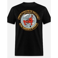 Mens Heavyweight Cotton T-Shirt - Parachute Infantry Regiment 82nd Airborne Division Military Graphi