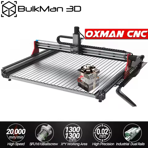 BulkMan3D OXMAN CNC Engraver 4-Axis SFU1610 Ball Screw Precision Router Machine for Metal Wood Acryl