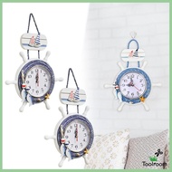 [ Mediterranean Wall Clock Silent Nautical Clock for Office Kitchen Bathroom
