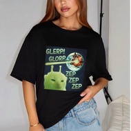 Áo phông mèo meme mèo ngoài hành tinh vui nhộn 2025 Quà tặng cho phụ nữ Áo phông Brainrot Áo phông A