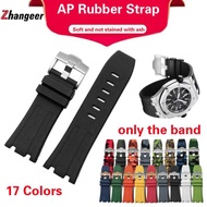 Zhangeer 28มม.กว้าง AP เว้าอินเทอร์เฟซยาง Watchband นาฬิกากีฬาสายคล้องนาฬิกากันน้ำสำหรับผู้ชาย Band 