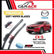 MAZDA CX-5 2018-Present | CARACE Premium Soft Wiper Blades 24" +18" | OEM Soft Wiper Blades for New 