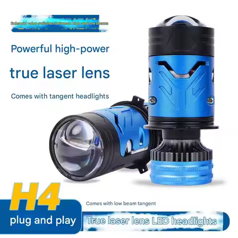 150W H4 LED Car Headlight Bi LED Projector Lens Upgrade Hi Low Beam Solenoid Switch Laser All-in-One
