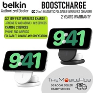 Belkin BoostCharge Qi2 15W 2 in 1 Foldable Magnetic Wireless Charger Stand for iPhone AirPods WIZ028