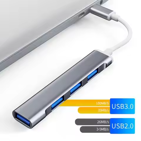 USB HUB Dock 3.0 4 Port Multi Splitter Adapter OTG Type C HUB For Lenovo HUAWEI Xiaomi Macbook Alumi