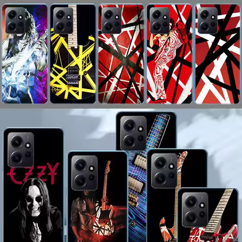 Eddie Van Halen Graphic Guitar Phone Case For Redmi Note 14 15 Pro 5G 13 12 Pro Plus 11 11T 11E 11S 
