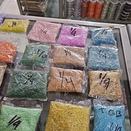 Mote batch bead sequins 1, size 11/0, 6/0, 8/0, broken bamboo content 1/4 pound (100 grams)