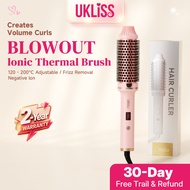 Ukliss Thermal Hair Curler Brush Hair Straightener Comb Curling Iron Hair Salon Style sikat rambu