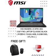 MSI Modern 15 B7M-063 15.6" FHD Laptop Classic Black