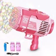 Upgraded Version 132-Hole Bubble Machine, Bazooka Bubble Machine, Rocket Bubble Gun Bubble Machine, 