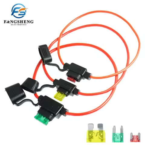 Waterproof 32V Mini Small Medium Auto Fuse Holder 18/1614/12/10AWG And Car Blade Fuse 5A 7.5A 10A 15