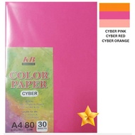 [KB PRODUCTS] COLOR PAPER CYBER A4 80 GSM 30 SHEETS