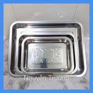 Stainless steel tray - Shallow rectangular stainless steel tray (horse brand)