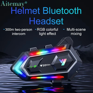 Tai nghe Bluetooth xe gắn máy aitemay Y20 Max Bộ đàm v5.3 1000mAh pin hỗn hợp IPX6 không thấm nước m
