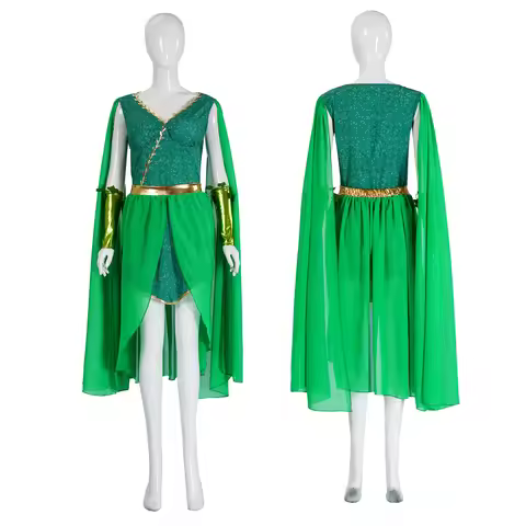 Movie Adult Dr. Green Plant Lady Poisonous Ivy Villain Cosplay Costume Top Skirt Outfit Women Hallow