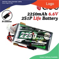 Original Genuine Gens Ace Life Battery 6.6V 2250mAh 1C 2S1P With JR Plug For Futaba 18SZ 14SG T10J T