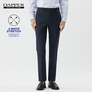 DAPPER กางเกงขายาว 4 Ways Stretch ทรง Slim-Fit สีกรมท่า