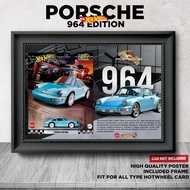 Gambar Frame Hotwheels Porsche 964 Berserta Poster