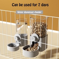 Dog Cage Cat Cage Hanging Food Water Dispenser,Gravity Dog Feeder and Water Dispenser Set, Kitty