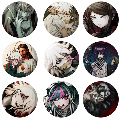 58mm New Pop Game Danganronpa Brooch Pin Kokichi Ouma Shuichi Saihara Cosplay Badge Bag Decor Fans C
