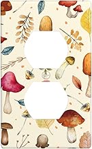 Mushroom Duplex Device Receptacle Wall Plate Electrical Outlet Covers, 1 Gang Switch Plate And Outle